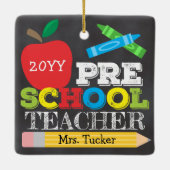 プリスクール先生プレKキープサクブライト セラミックオーナメント (裏面)