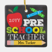 プリスクール先生プレKキープサクブライト セラミックオーナメント (正面)