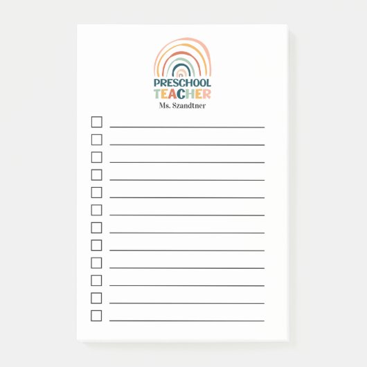 プリスクール先生レトロカラーズボホレインボー ポストイット (正面)