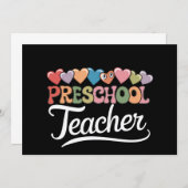 プリスクール先生初日グルービー新学期 招待状 (正面/裏面)