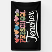 プリスクール先生初日グルービー新学期 横断幕 (縦)