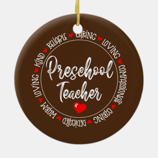 プリスクール先生新学期デイケア セラミックオーナメント (裏面)