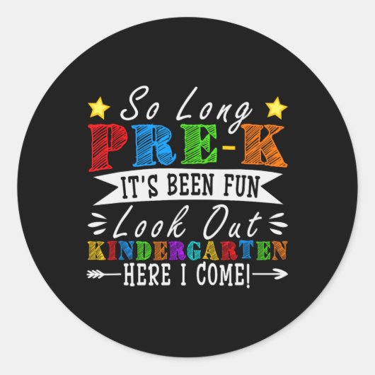 プリスクール卒業おめでとう 幼稚園 ラウンドシール (正面)