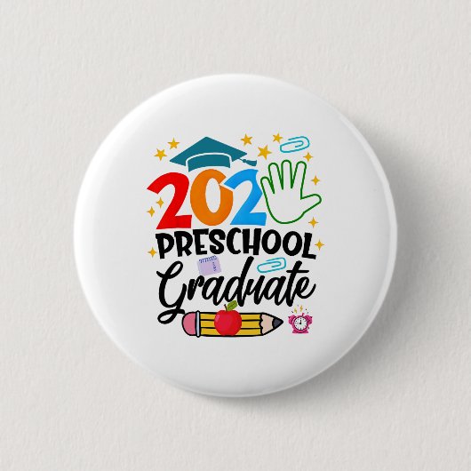 プリスクール卒業Pre-k Grad 2025 Preschool Gradu 缶バッジ (正面)