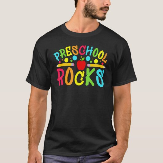 プリスクール岩石幼稚園先生新学期 Tシャツ (正面)