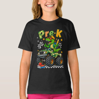 プリスクール恐竜モンスタートラック初日学校冒険 Tシャツ