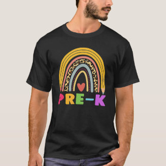 プリスクール教師 生徒 ボヘミアン レインボー バックトゥスクール Tシャツ