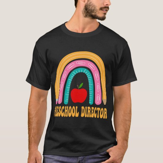 プリスクール監督レインボーかわいい新学期 Tシャツ (正面)