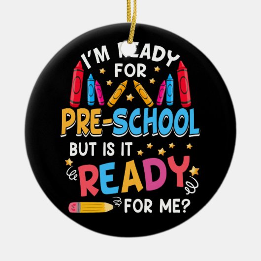 プリスクール1日目のプリスクール1日目の準備K前 セラミックオーナメント (正面)