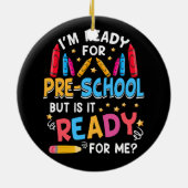 プリスクール1日目のプリスクール1日目の準備K前 セラミックオーナメント (裏面)