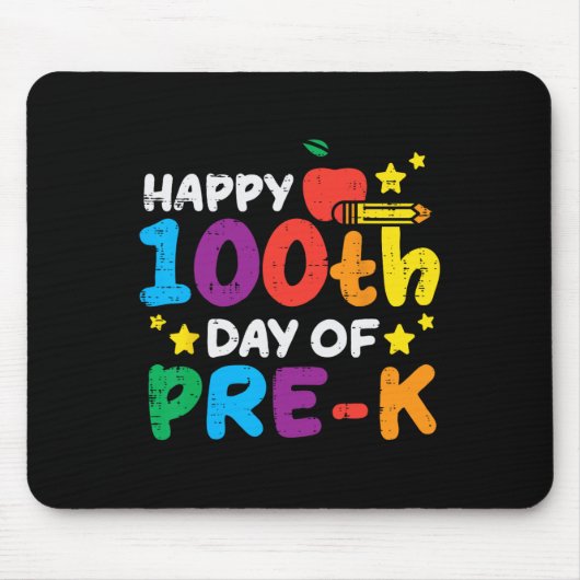 プリスクール100日おめでとう アップル100日目 学校 ティー マウスパッド (正面)