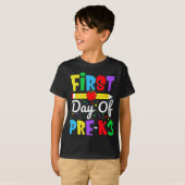 プリスクール3の初日 レインボー 幼児 Tシャツ (正面フル)