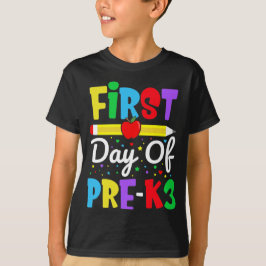 プリスクール3の初日 レインボー 幼児 Tシャツ