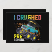 プリスクール・モンスタートラックの卒業を粉砕 招待状 (正面/裏面)