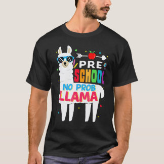 プリスクール+問題なし+ラマ+先生+生徒+学校に戻る Tシャツ