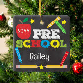 プリスクールKeepsakeチャックボードカラフル子供 セラミックオーナメント