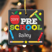 プリスクールKeepsakeチャックボードカラフル子供 セラミックオーナメント