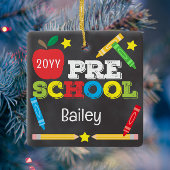 プリスクールKeepsakeチャックボードカラフル子供 セラミックオーナメント