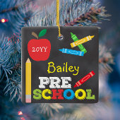 プリスクールKeepsakeチャックボードカラフル子供 セラミックオーナメント