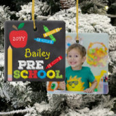 プリスクールKeepsake Chalkboard Kidsのカラフル写真 セラミックオーナメント