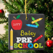 プリスクールKeepsake Chalkboard Kidsのカラフル写真 セラミックオーナメント
