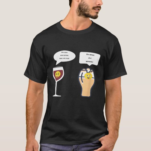 プリスナーおもしろいビール赤ワインジョーク Tシャツ (正面)