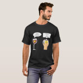 プリスナーおもしろいビール赤ワインジョーク Tシャツ (正面フル)
