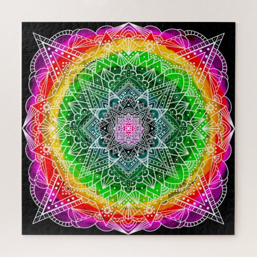 プリズムかわいらしファンタジーアート瞑想 ジグソーパズル (横)