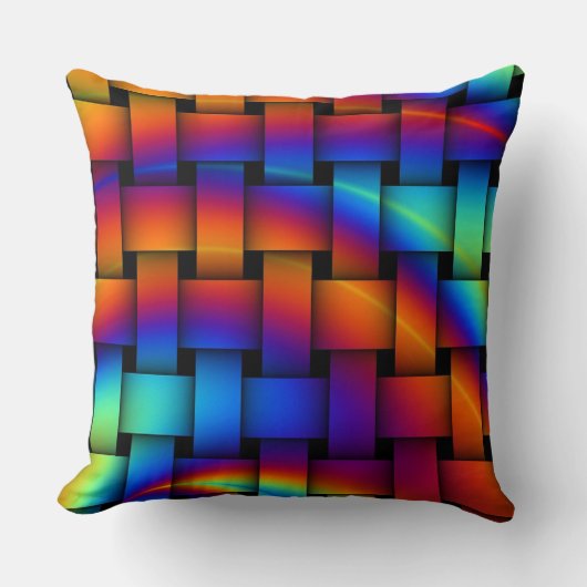 プリズムの色と織り背景アクセント枕 クッション (正面)