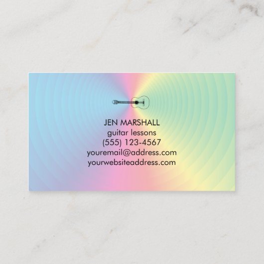 プリズムカラーのギターシルエット 名刺 (裏面)