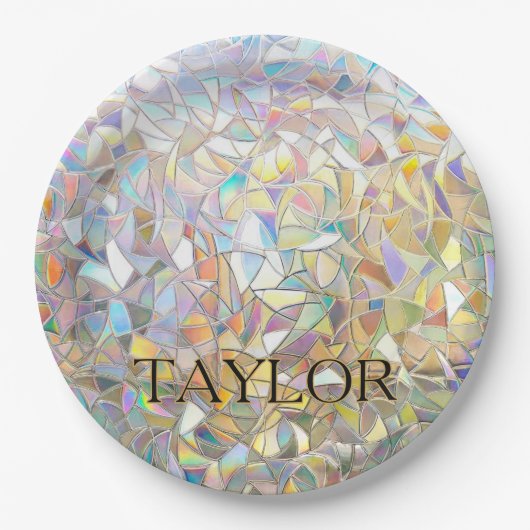 プリズムステンドグラス効果 - レインボープリズム ペーパープレート (正面)