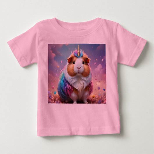 プリズムピグテール:輝くユニコーンモルモット ベビーTシャツ (正面)