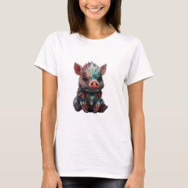 プリズムフェザードベイビーボアのイラスト 女性 Tシャツ