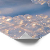 プリズム効果付きギリギリ雪フレーク ポスター (角)