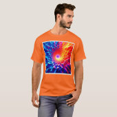 プリズム幾何学カラーボルテックスデザイン Tシャツ (正面フル)