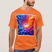 プリズム幾何学カラーボルテックスデザイン Tシャツ (正面)