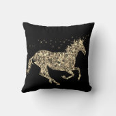 プリズム金ゴールドのユニコーンの粋な装飾の枕 クッション (裏面)