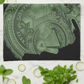 プリズム-すべての見る目-緑 キッチンタオル (折り畳み)