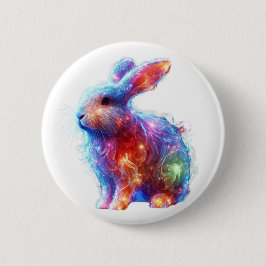 プリズ白熱［赤熱］光を放つムラビット – Ethereal Neon Light Animal 缶バッジ