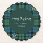 プリッエレガントドキャ素朴ンベルタータンチェック ペーパーコースター (正面)