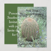 プリックリーピンク花びらサボテンカスタム招待状 招待状 (正面/裏面)