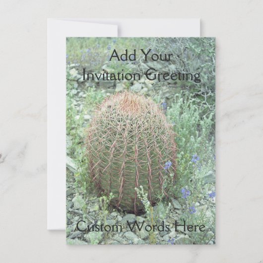 プリックリーピンク花びらサボテンカスタム招待状 招待状 (正面)