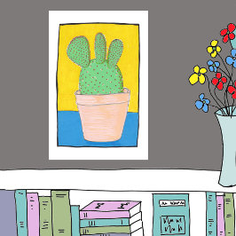 プリックリー梨、3つのロブドサボテン、予測できなスケッチ ポスター