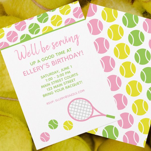 プリッシーテニスパーティーの招待状 招待状