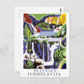 プリッツヴィツェ滝、ヴィンテージ旅行はがき ポストカード (正面/裏面)