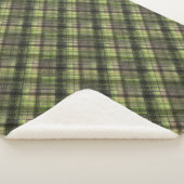 プリッドスコットランドタータンチェックグリーンブラッククラシック シェルパブランケット (3/4)