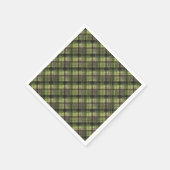 プリッドスコットランドタータンチェックグリーンブラッククラシック スタンダードカクテルナプキン (角)