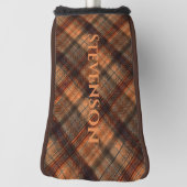 プリッドスコットランドタータンチェックブラウンオレンジブラッククラシック ゴルフヘッドカバー (回転90)