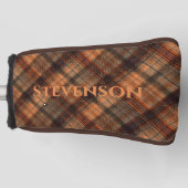 プリッドスコットランドタータンチェックブラウンオレンジブラッククラシック ゴルフヘッドカバー (正面)