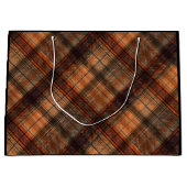プリッドスコットランドタータンチェックブラウンオレンジブラッククラシック ラージペーパーバッグ (正面)